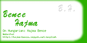 bence hajma business card